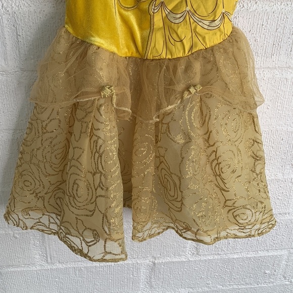 Disney Velvet Beauty & The Beast Gold Dress Up Dress sz 6 - Picture 2 of 6